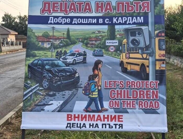 Втори билборд за пътната безопасност е поставен в село Кардам